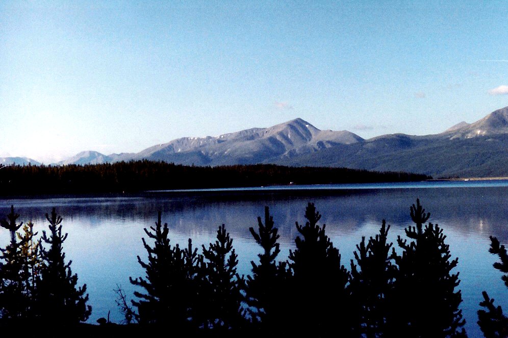 Mount Elbert rising above Turquoise Lake near Leadville along the Top of the Rockies Scenic Byway